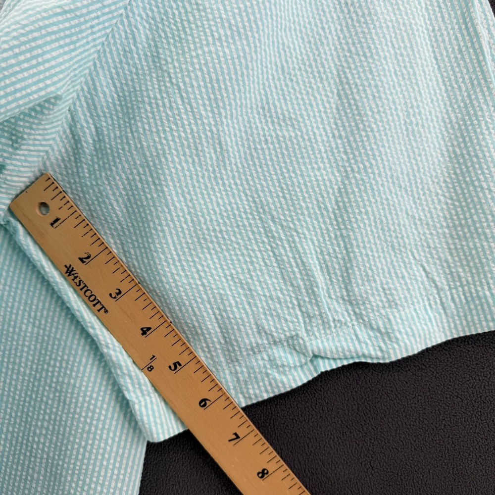 Ralph Lauren Mens 4XB Big Seersucker Short Sleeve Button Down Shirt Blue Stripe - Picture 10 of 16